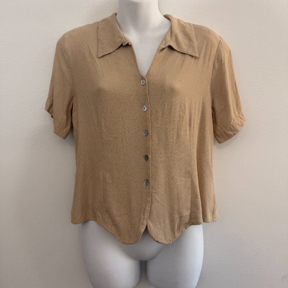 Vintage Notations Petite Button-Front Blouse | Sz 10P - Picture 2 of 9